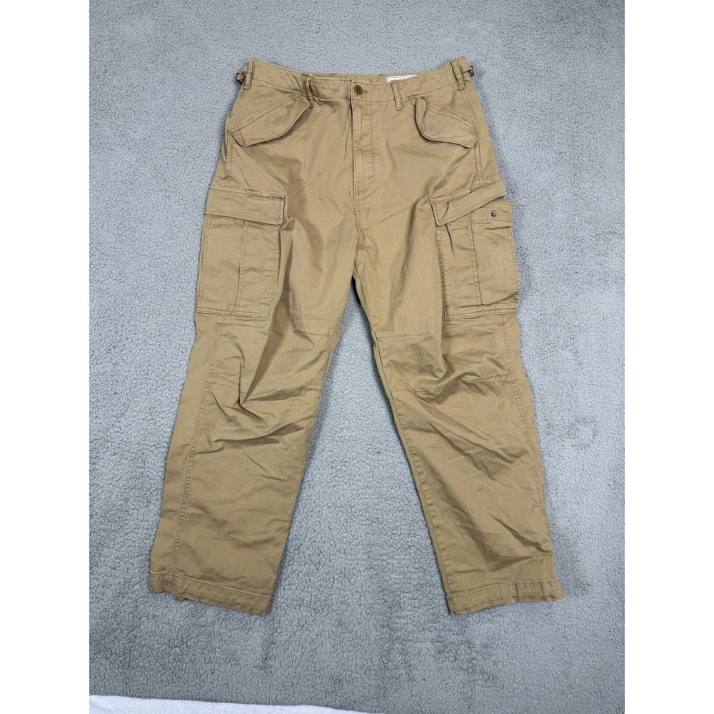 Y2K Gap Men's 33x30 Cargo Pant Tan Brown Khaki Loose Straight‎ Leg